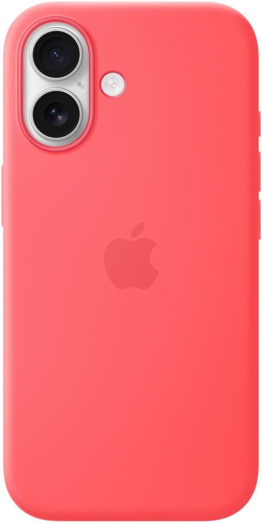 Apple Silicone Cover with MagSafe on iPhone 17 guava pink