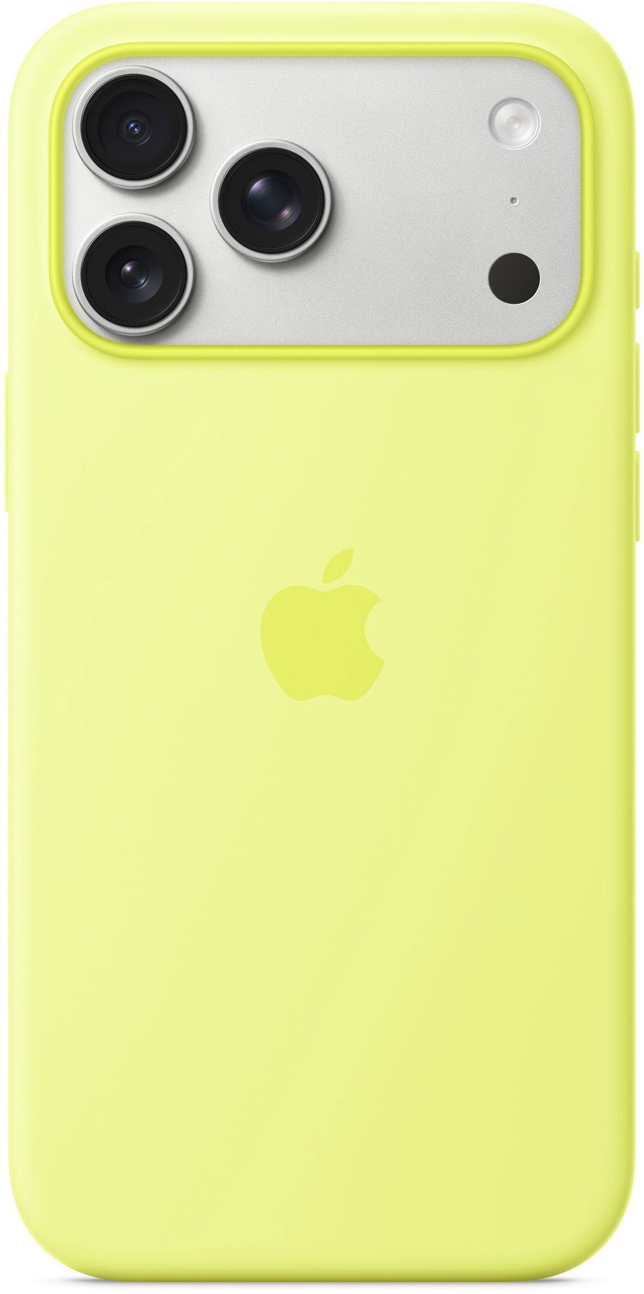 Apple Silicone Cover with MagSafe on iPhone 17 Pro Max neon yellow