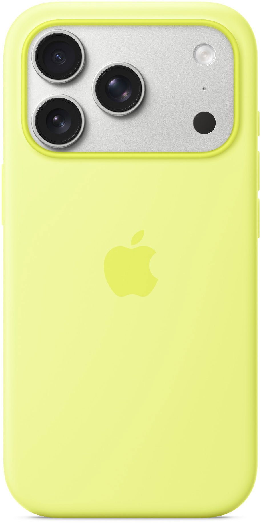 Apple Silicone Cover with MagSafe on iPhone 17 Pro neon yellow