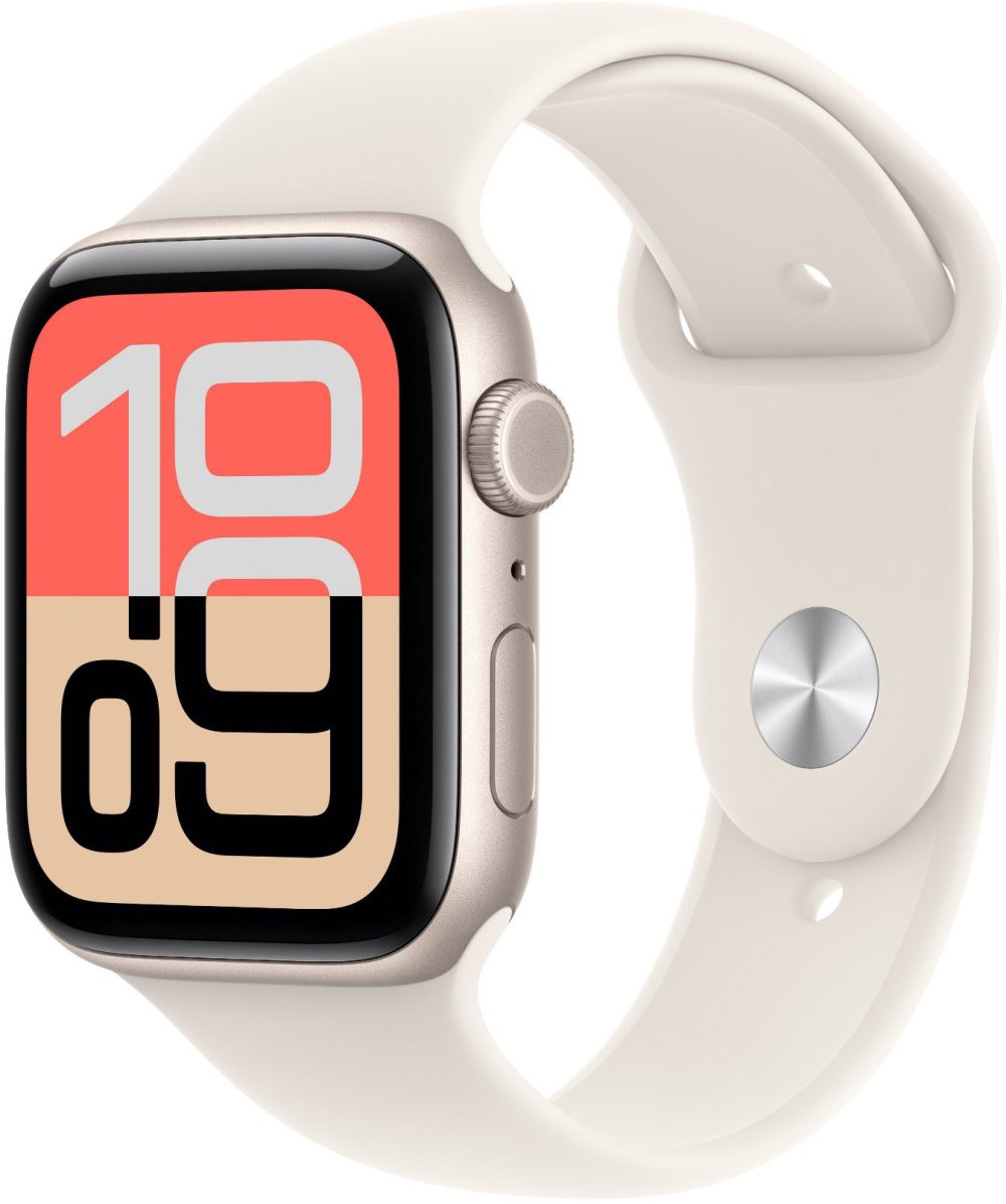 Apple Watch SE 3 Cellular 44mm Star White Aluminum with Star White Sport Strap - M/L