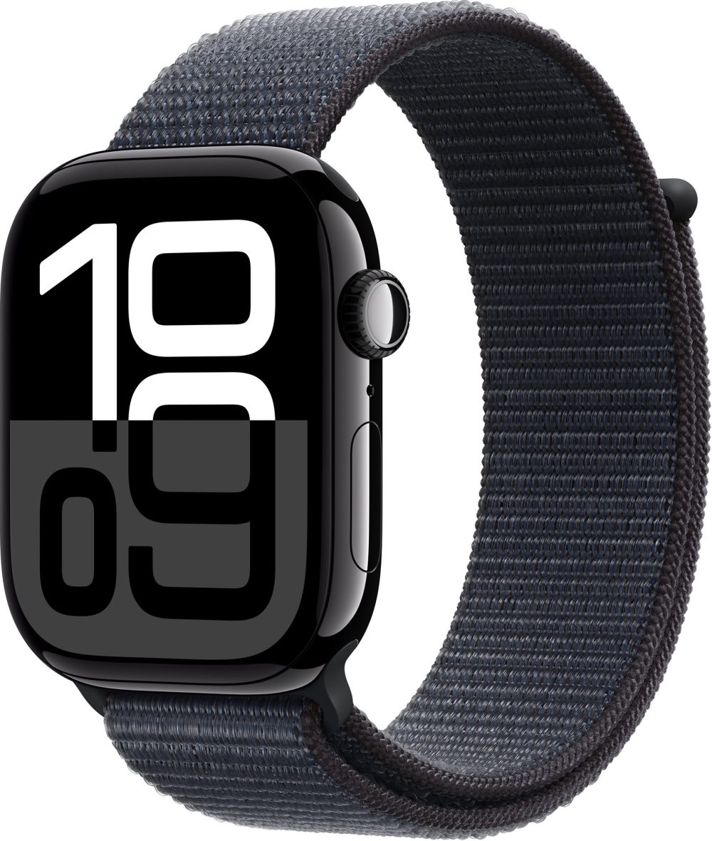 Apple Watch Series 10 42mm Cellular Jet Black Aluminium Case with Ink Sport Loop