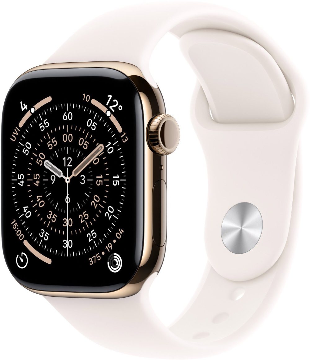Apple Watch Series 11 Cellular 42mm Gold Titanium with Light Yellow Sport Strap - S/M