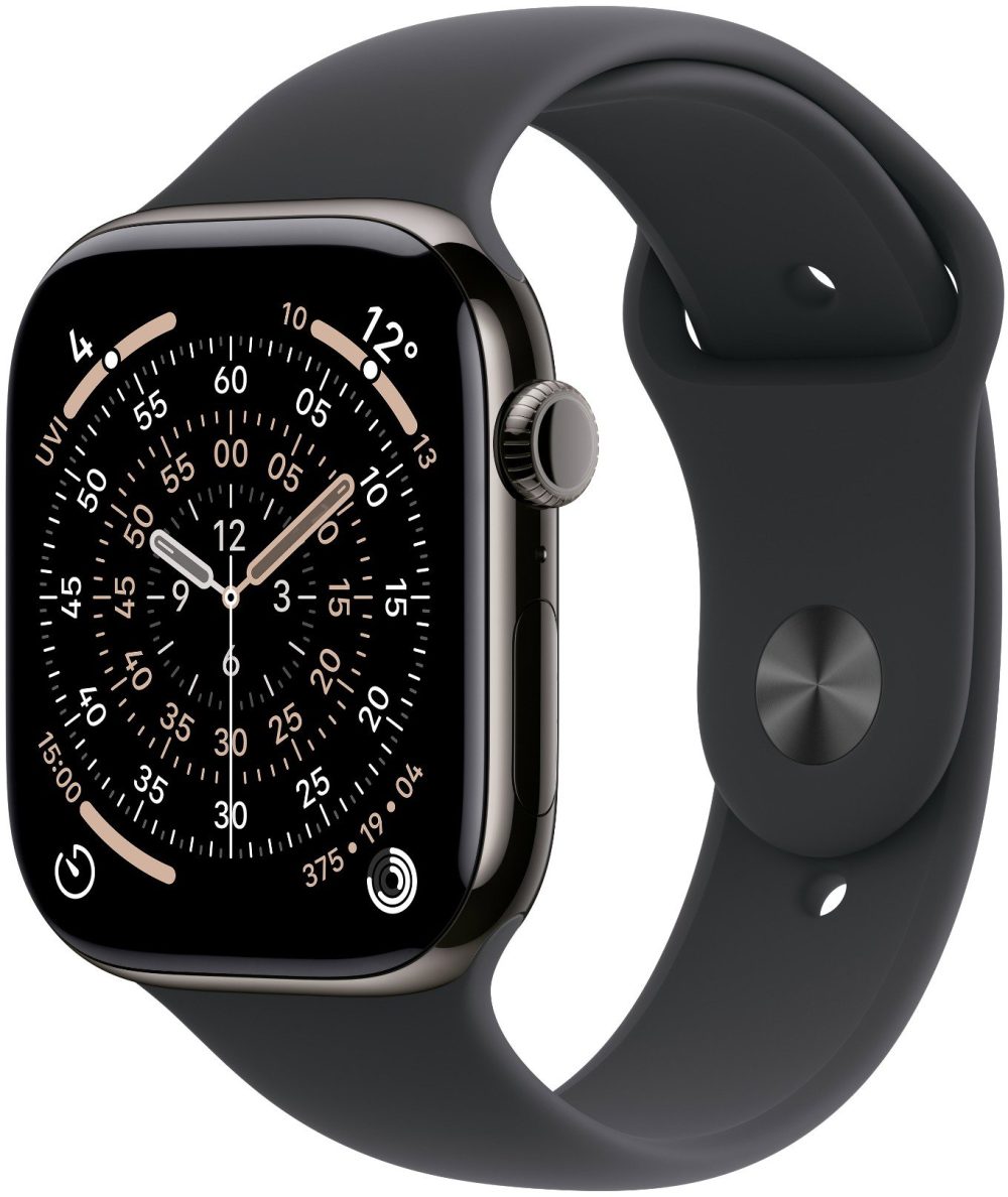 Apple Watch Series 11 Cellular 42mm Slate Grey Titanium with Black Sport Strap - S/M