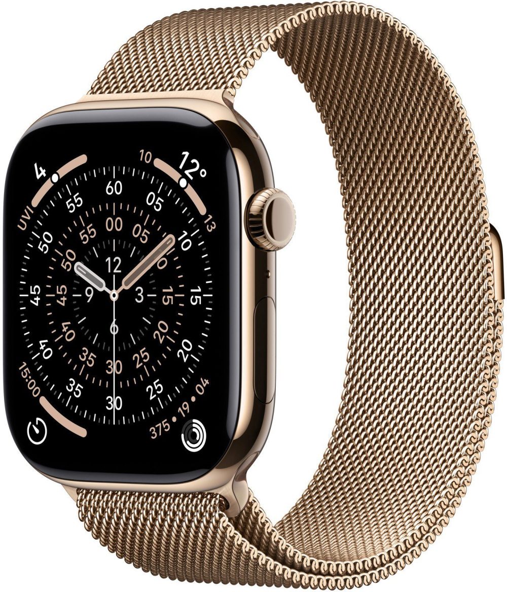 Apple Watch Series 11 Cellular 46mm Gold Titanium with Gold Milanese Tension - S/M