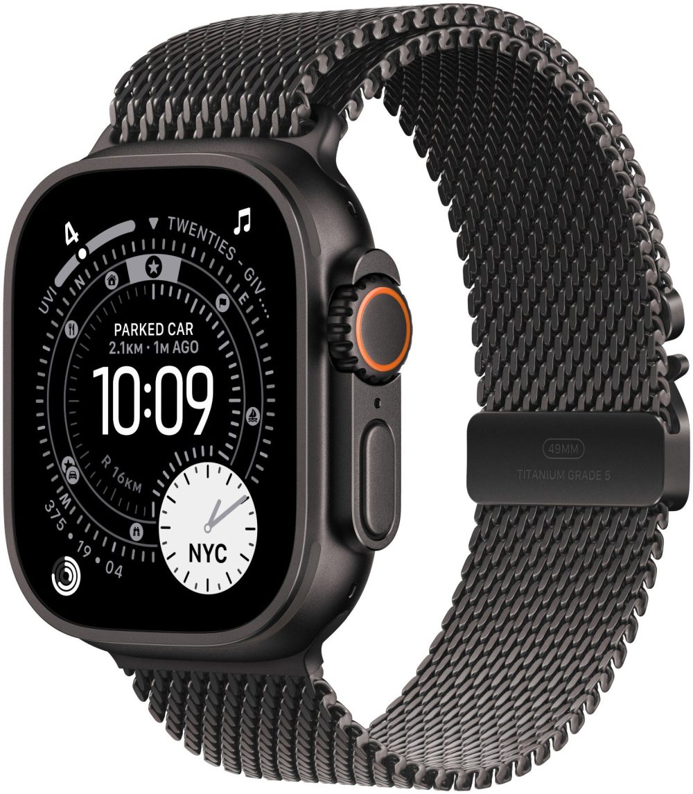 Apple Watch Ultra 3 49mm Black Titanium with Black Titanium Milanese Tension - S