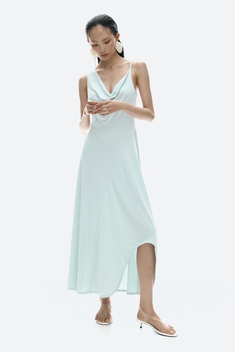 Asymmetric Cowl-Neck Dress