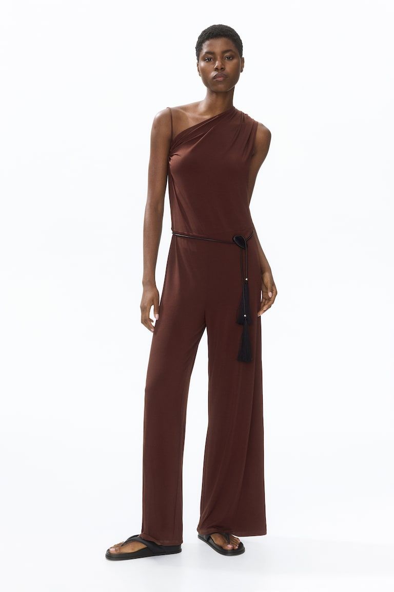 Asymmetric Jersey Jumpsuit