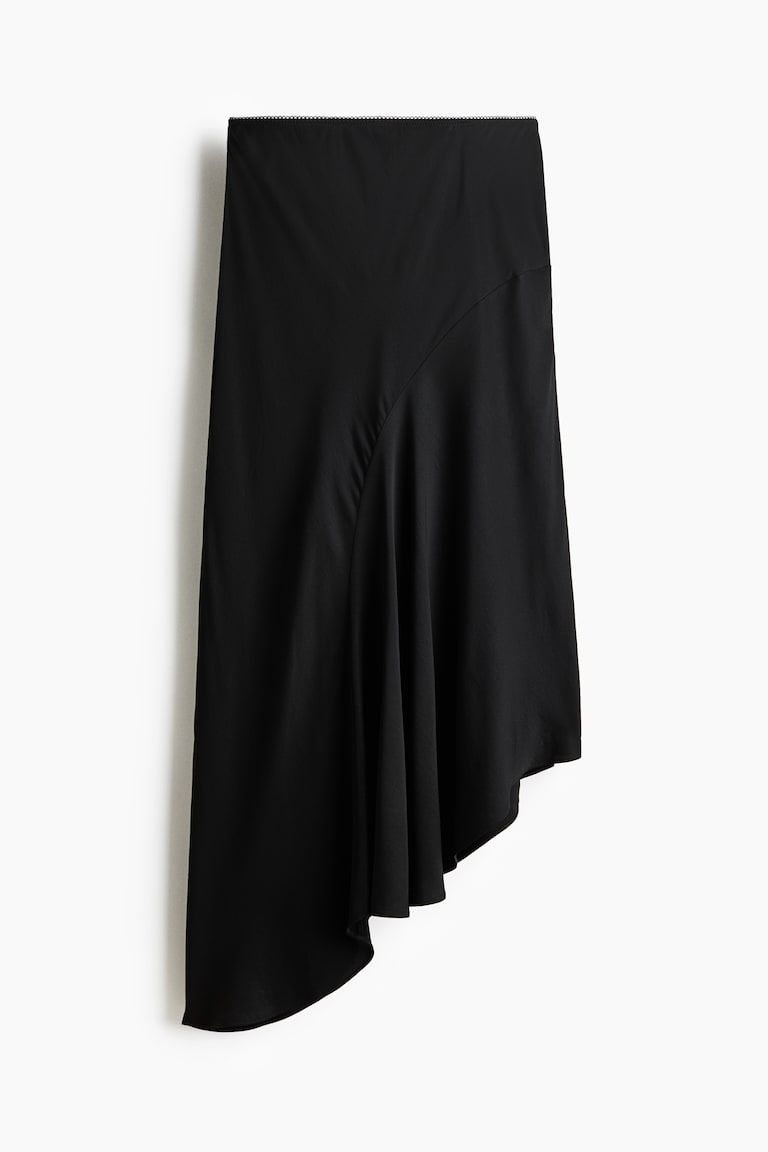Asymmetric Satin Skirt