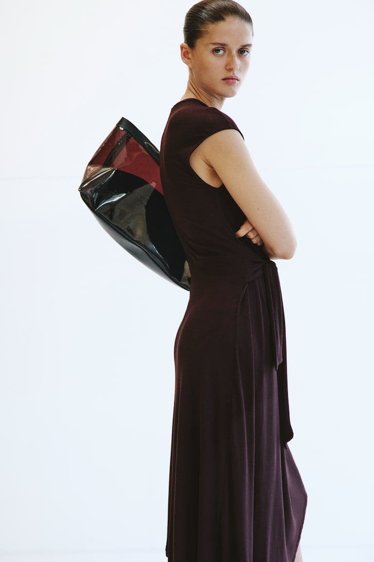 Asymmetric Tie-Detail Dress