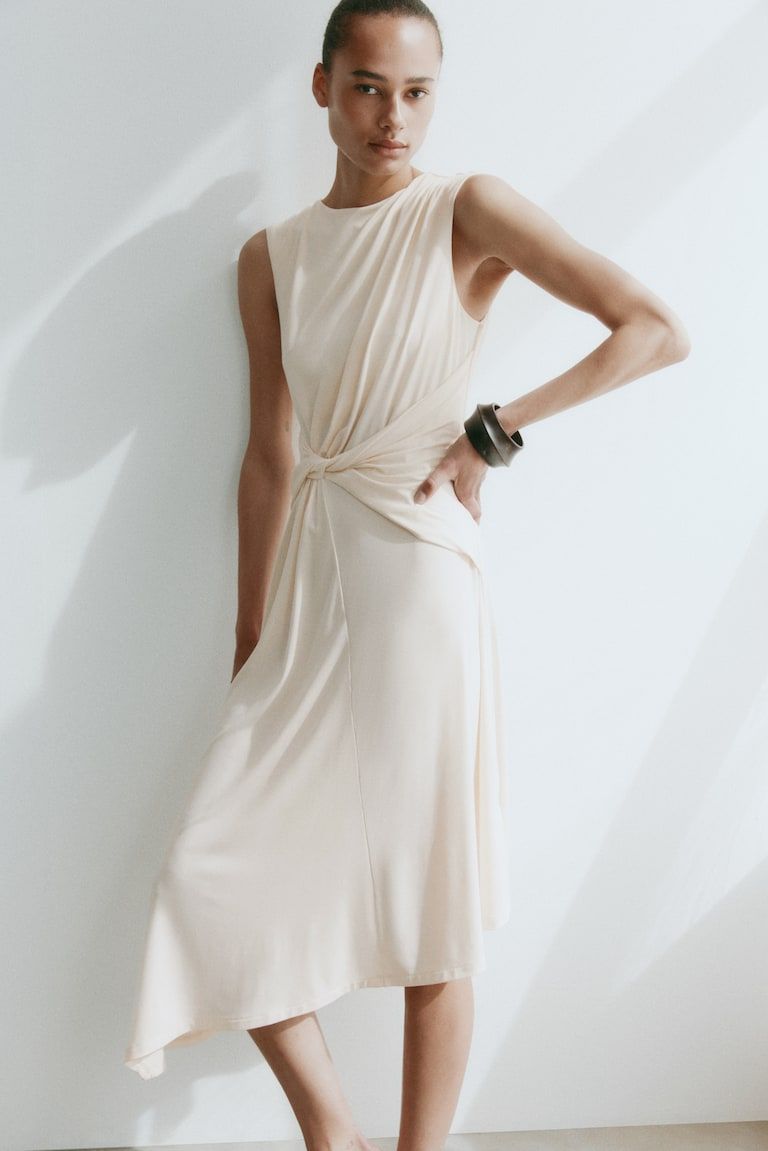 Asymmetric Twist-Detail Dress