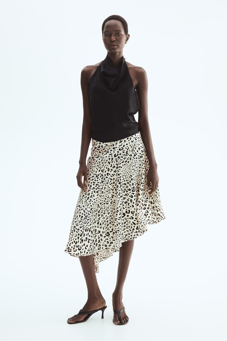 Asymmetric Viscose Skirt