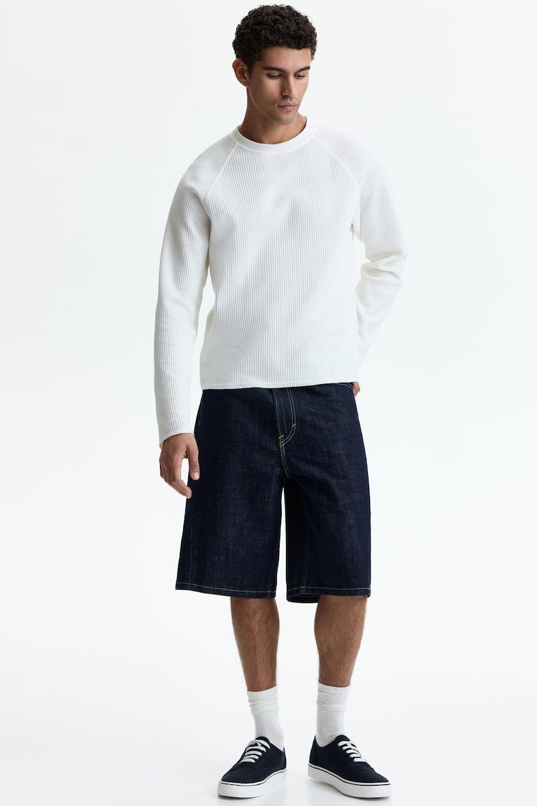 Baggy Twist-Detail Denim Shorts