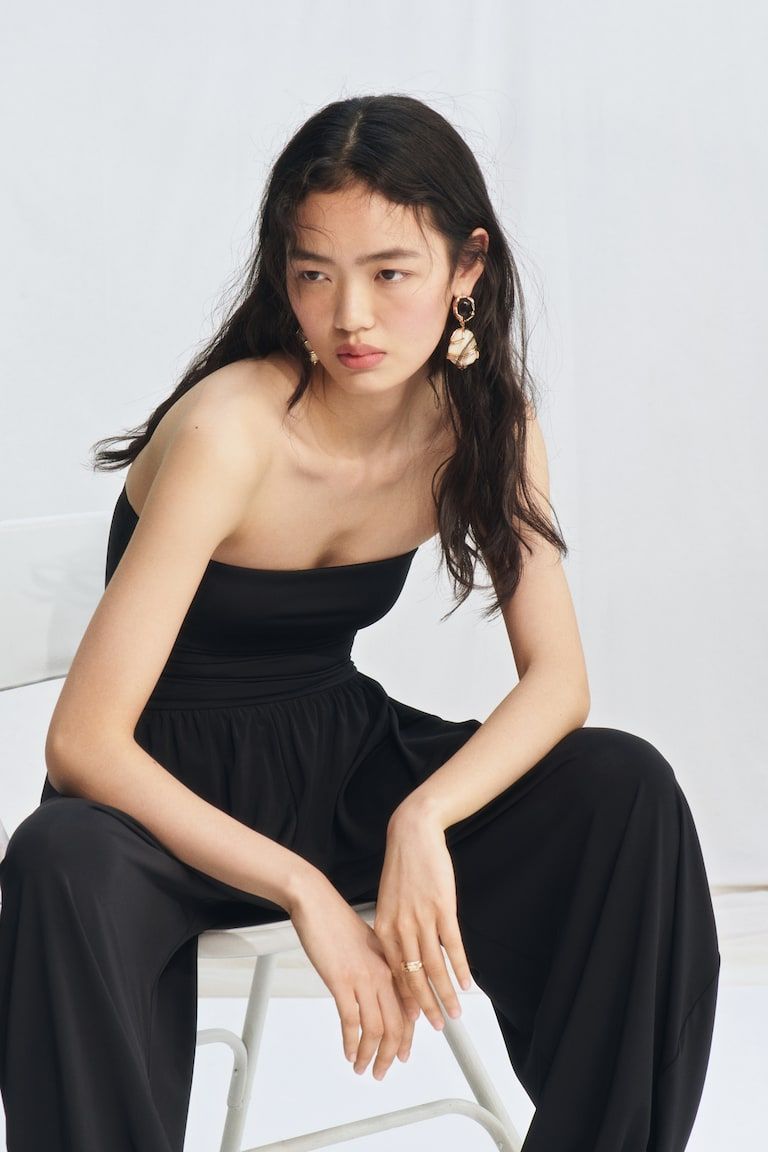 Balloon-Leg Bandeau Jumpsuit