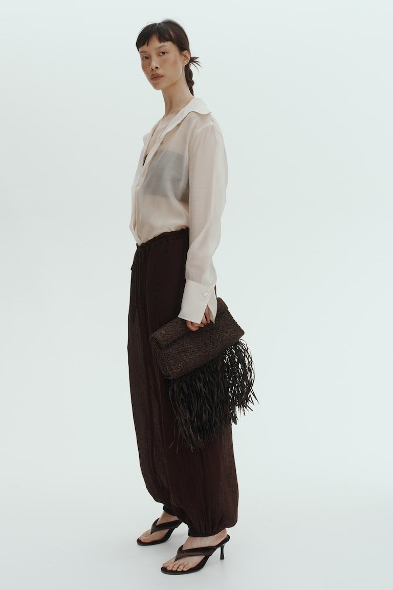 Balloon-Leg Pants with Drawstring