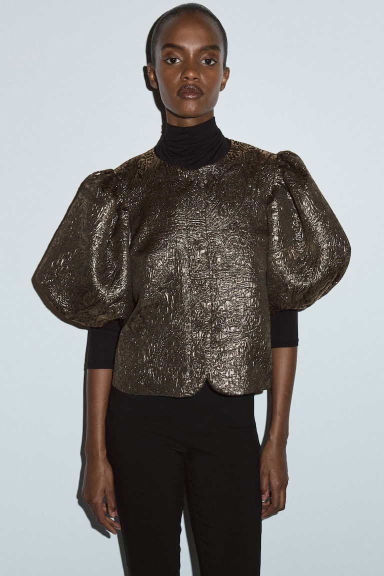 Balloon-Sleeved Blouse