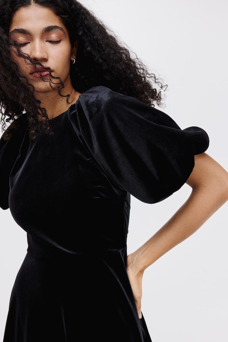 Balloon-Sleeved Dress