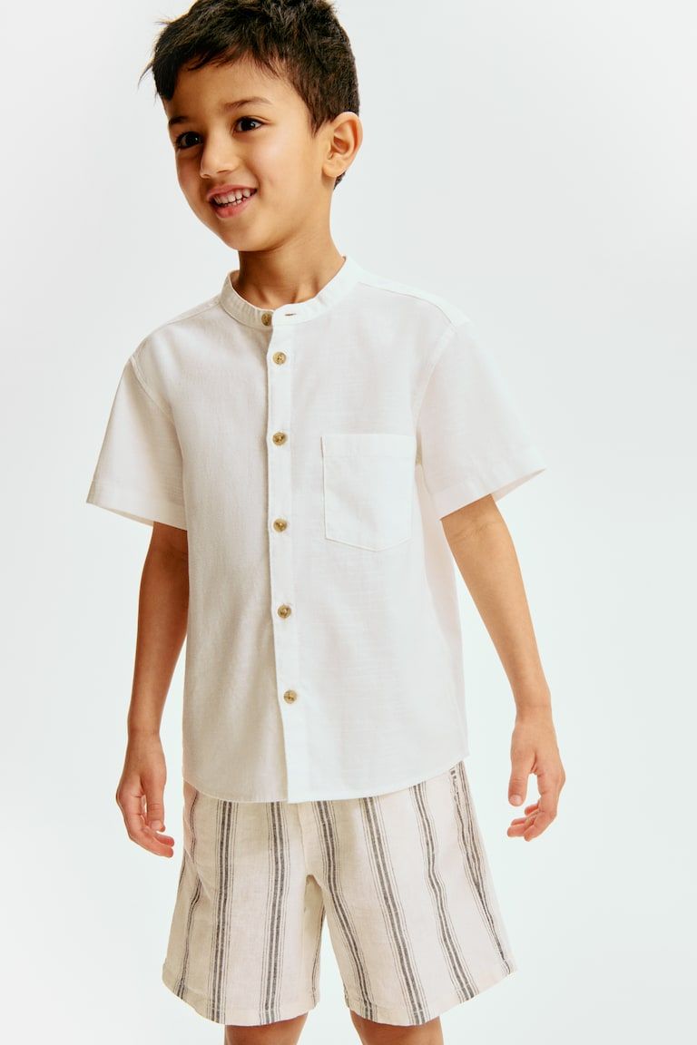 Band-Collar Shirt