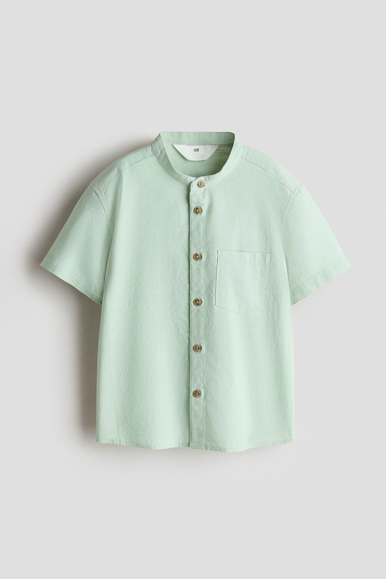 Band-Collar Shirt