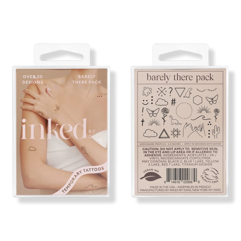 Barely There Temporary Tattoo Pack