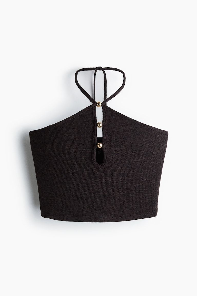 Bead-Detail Halterneck Top