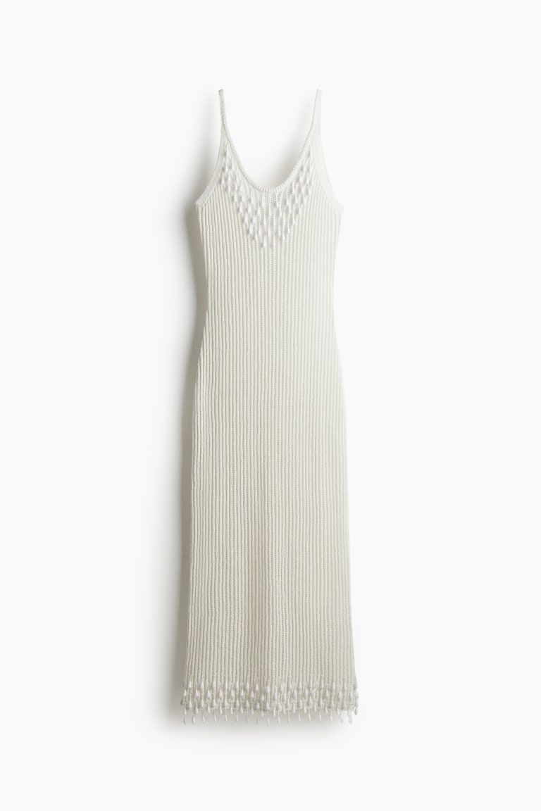 Bead-Embellished Knit Dress