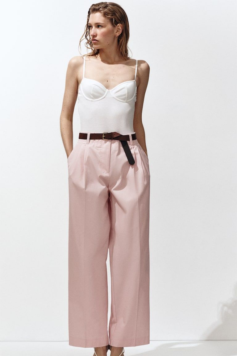 Belted Cotton Chinos