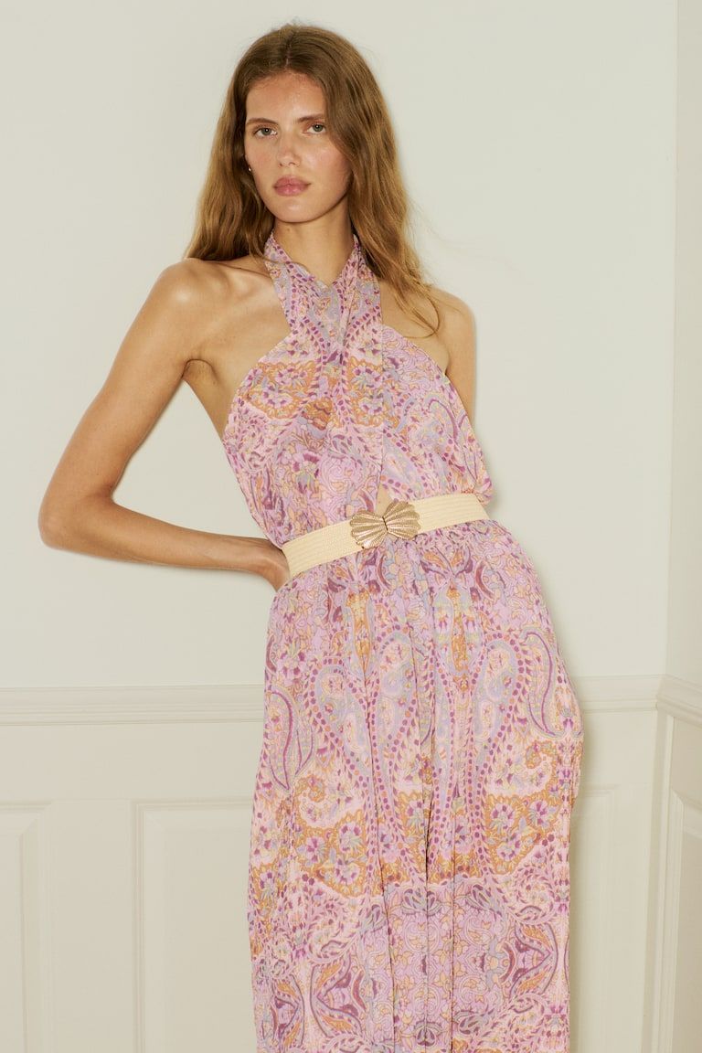 Belted Halterneck Dress