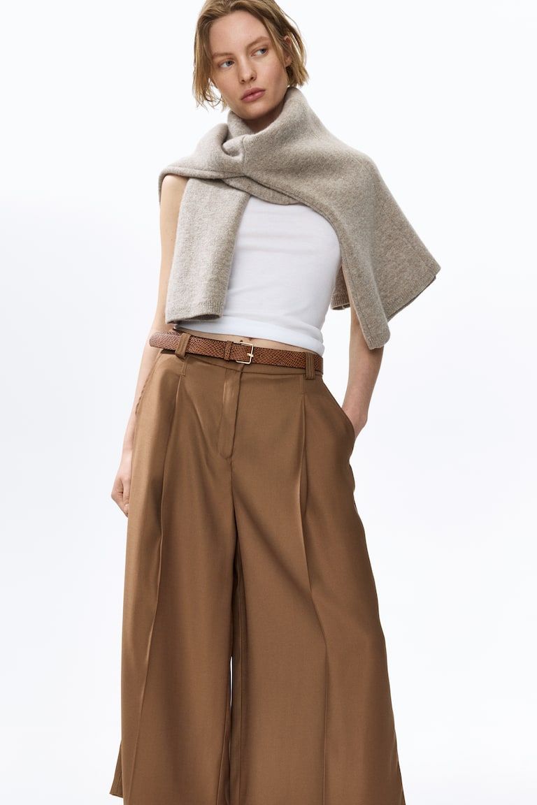 Belted Twill Culottes