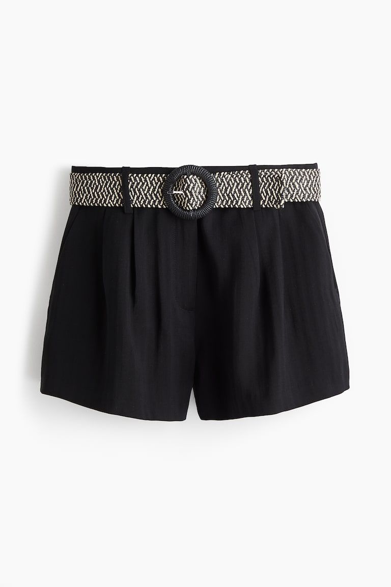 Belted Twill Shorts