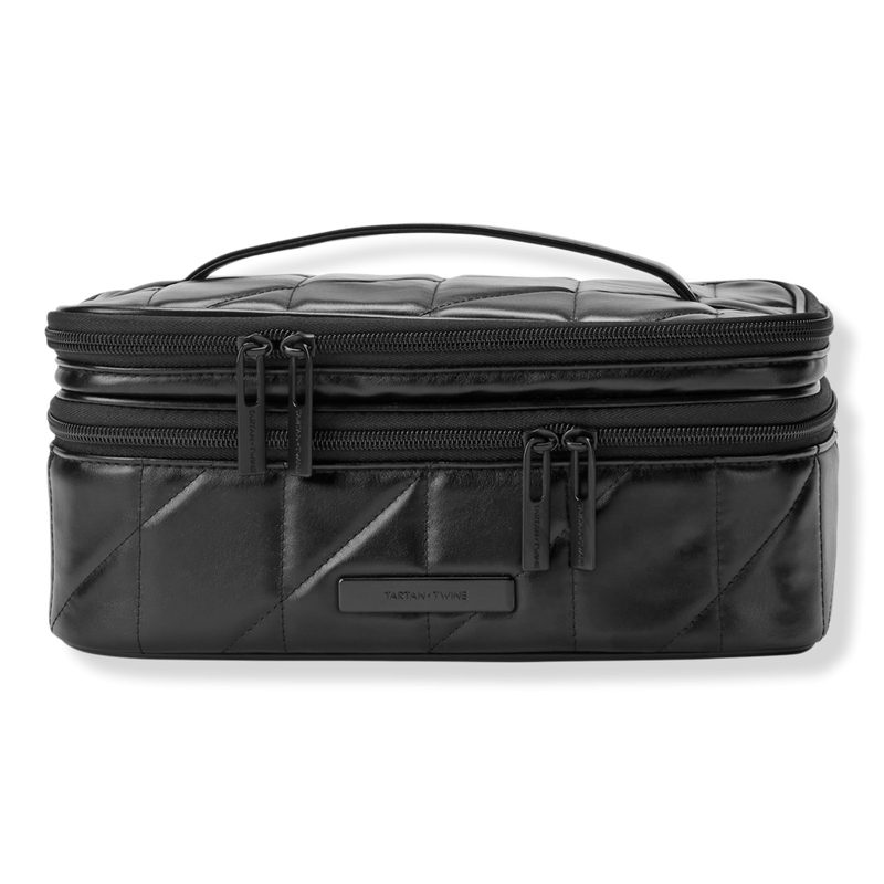 Black Line Art Train Case with Mirror