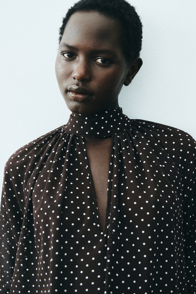 Blouse with Scarf Collar