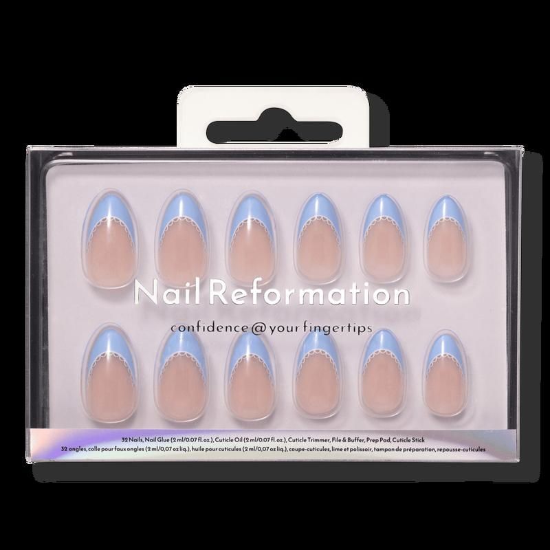 Blue Chantilly Press On Nails
