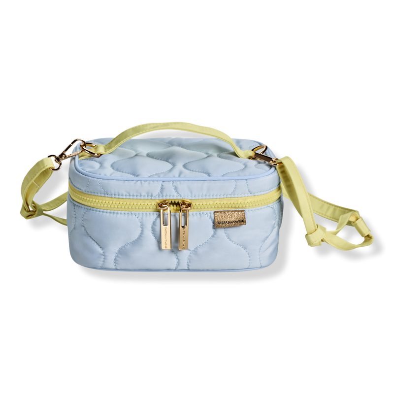 Blue Mini Train Case With Strap