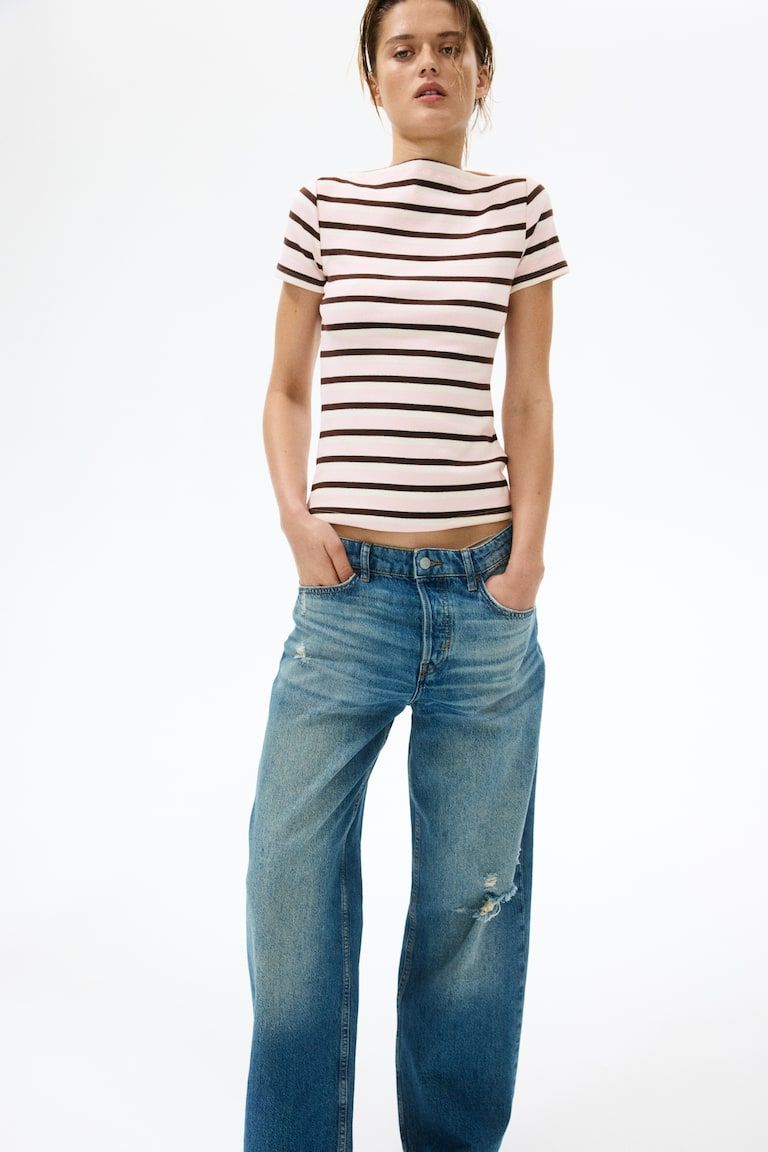 Boat-Neck Cotton Top