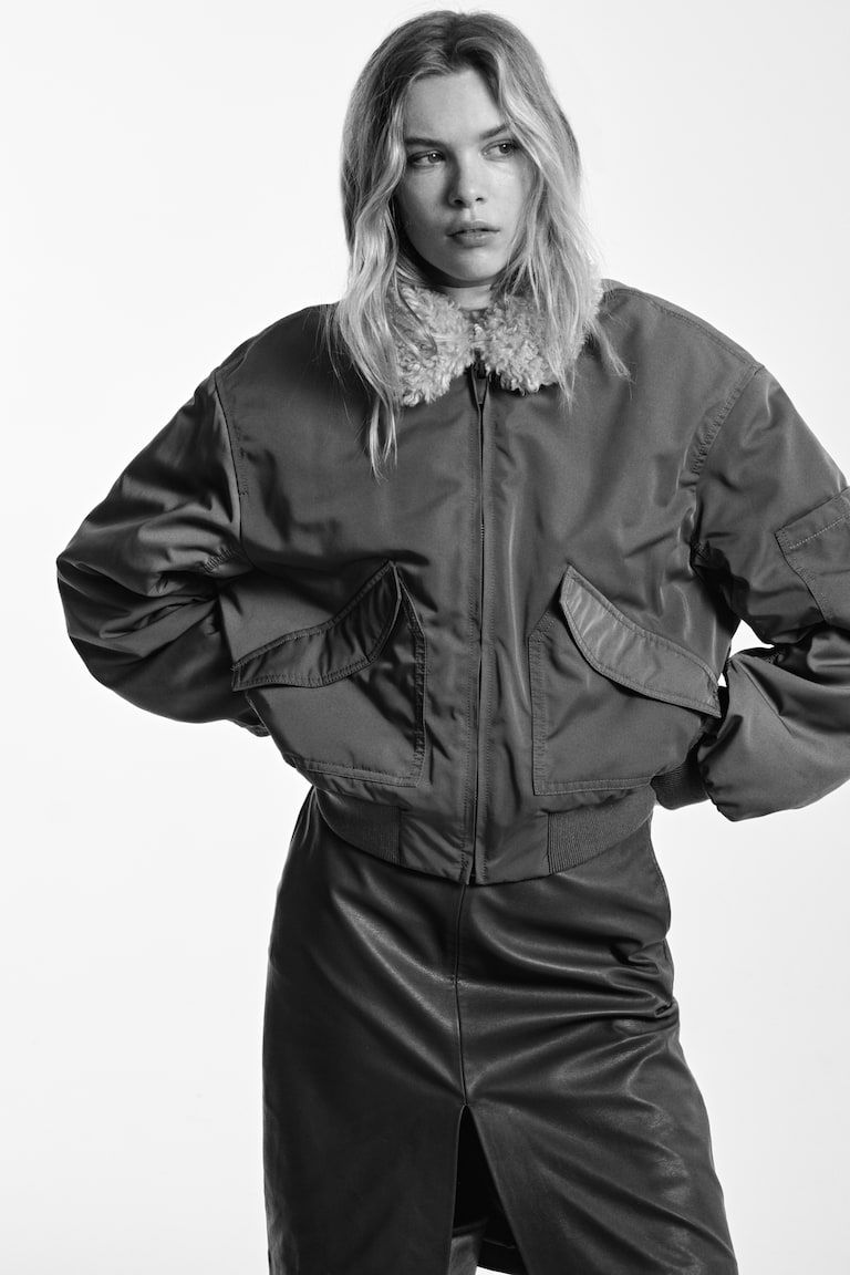 Bomber Jacket with Collar