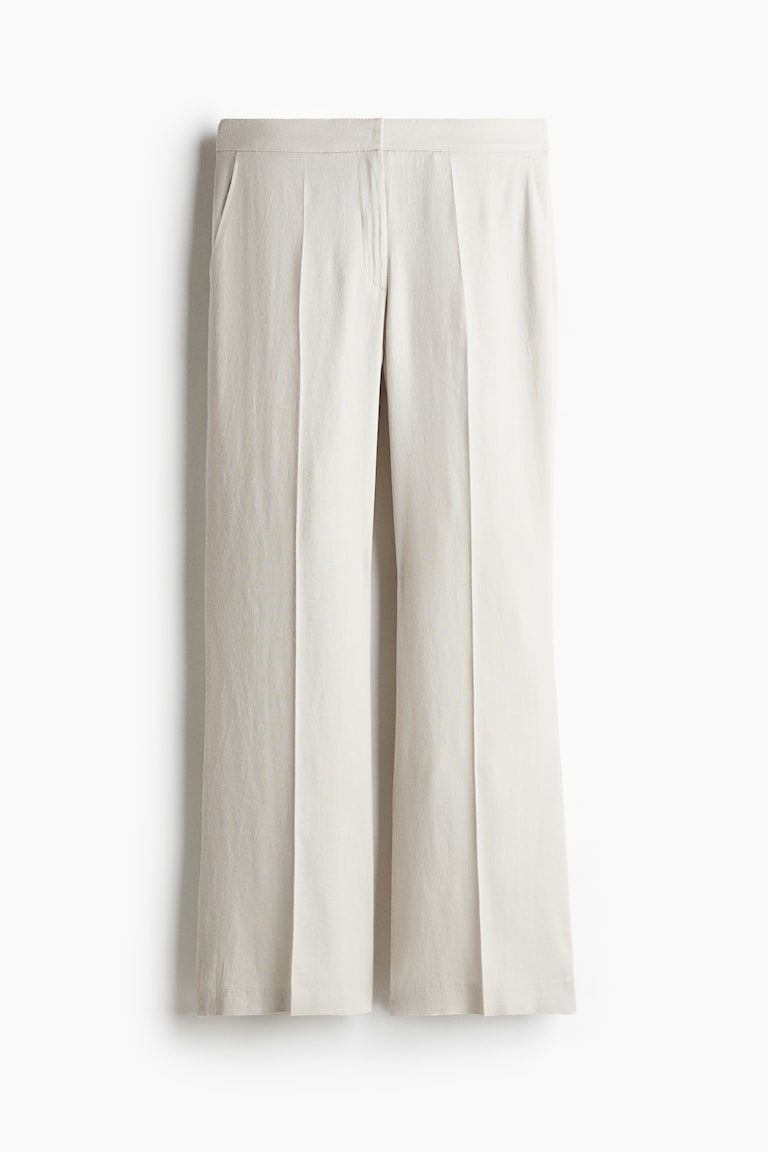 Bootcut Linen-Blend Pants