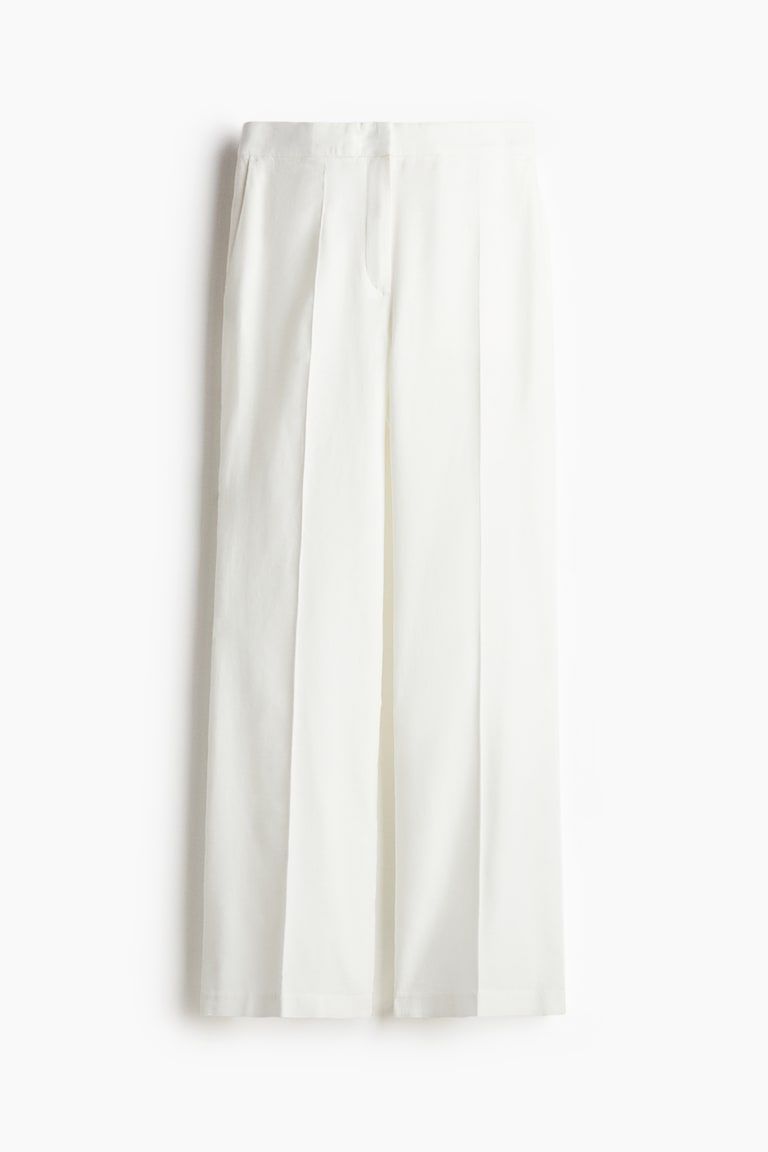 Bootcut Linen-Blend Pants