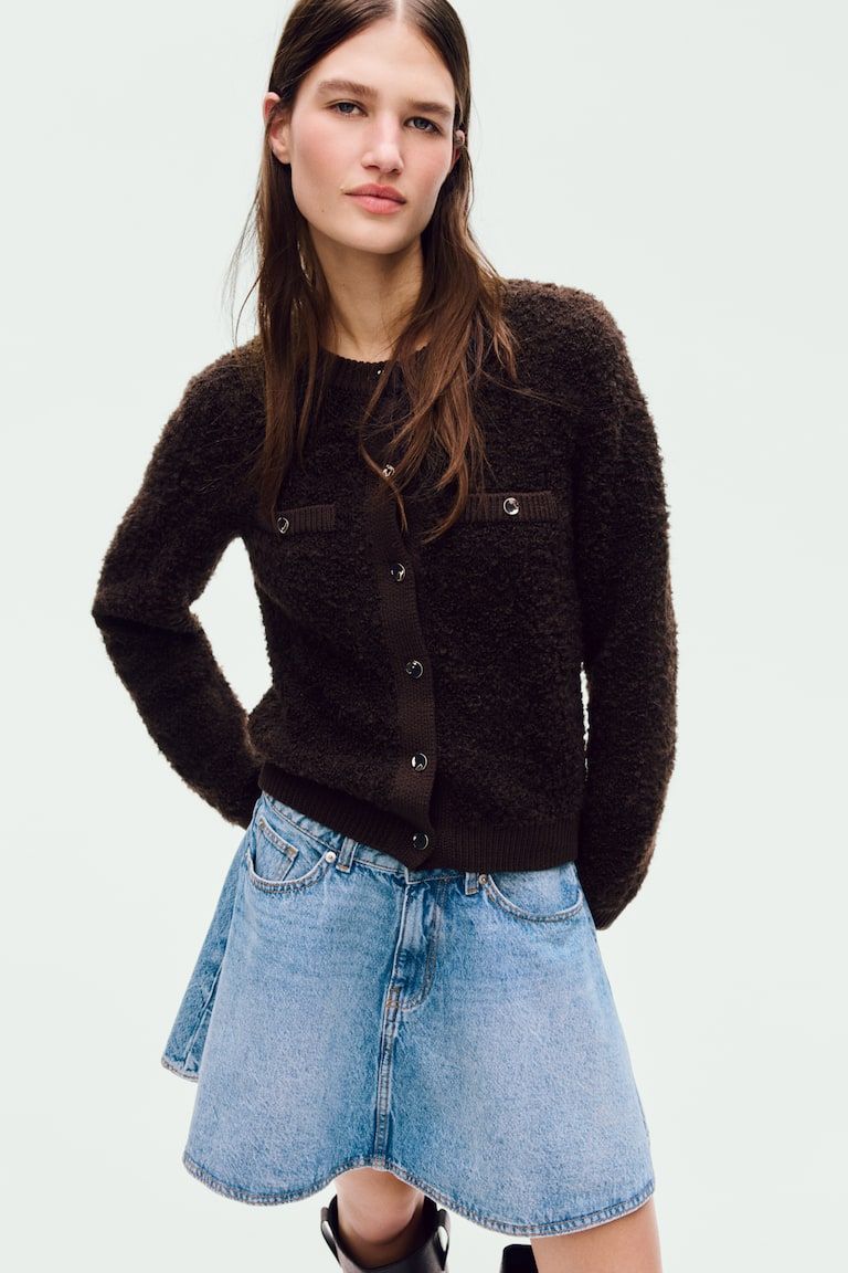 Bouclé-Knit Cardigan