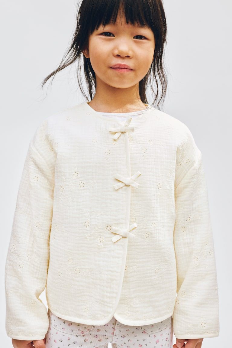 Bow-Detail Muslin Jacket