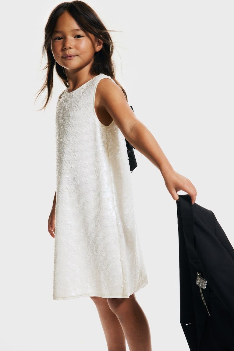 Bow-Detail Sequined Dress