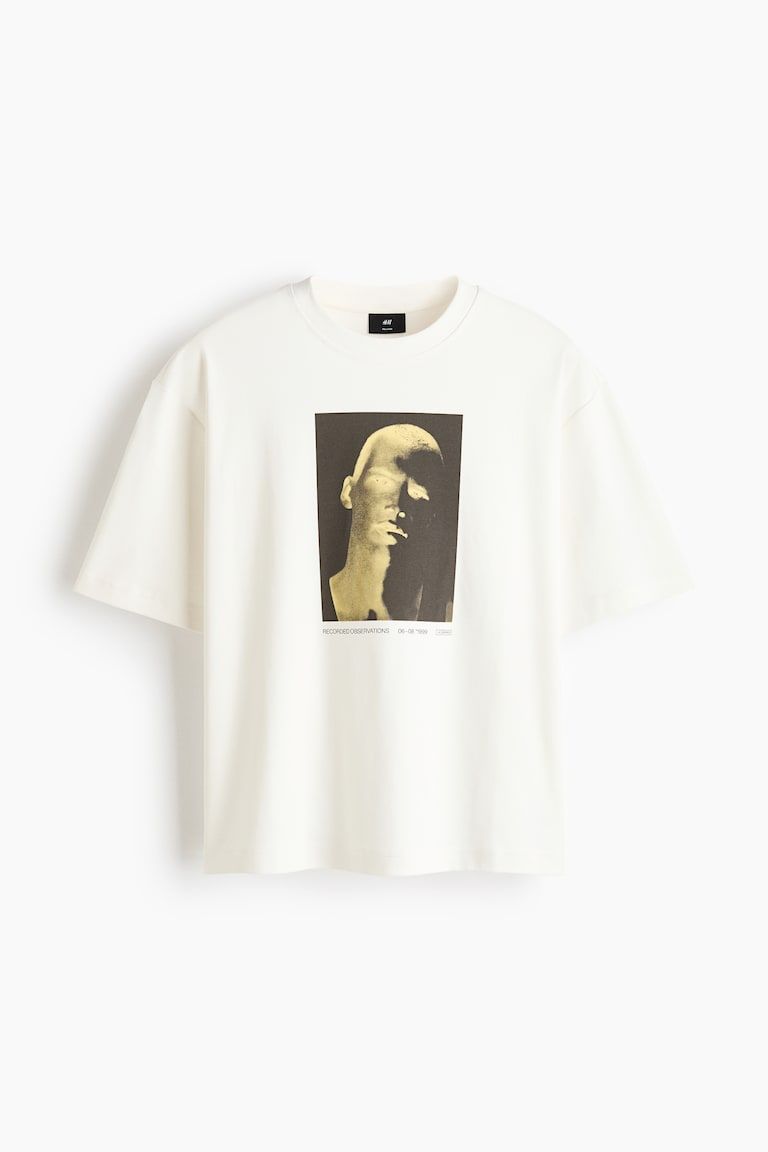 Boxy Relaxed-Fit Printed Cotton T-Shirt