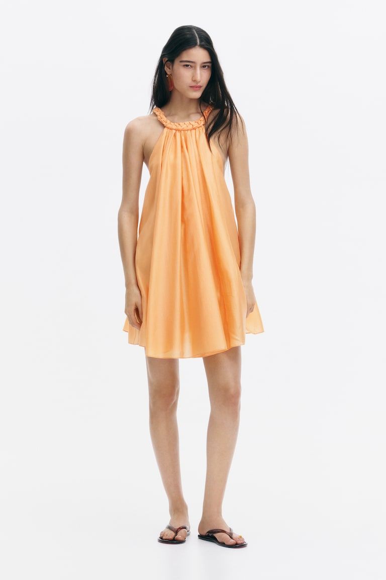 Braided-Detail Mini Dress