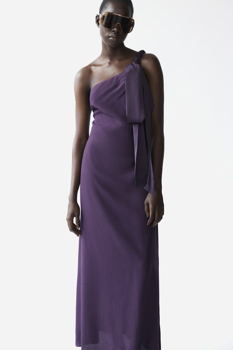 Braided-Detail One-Shoulder Dress