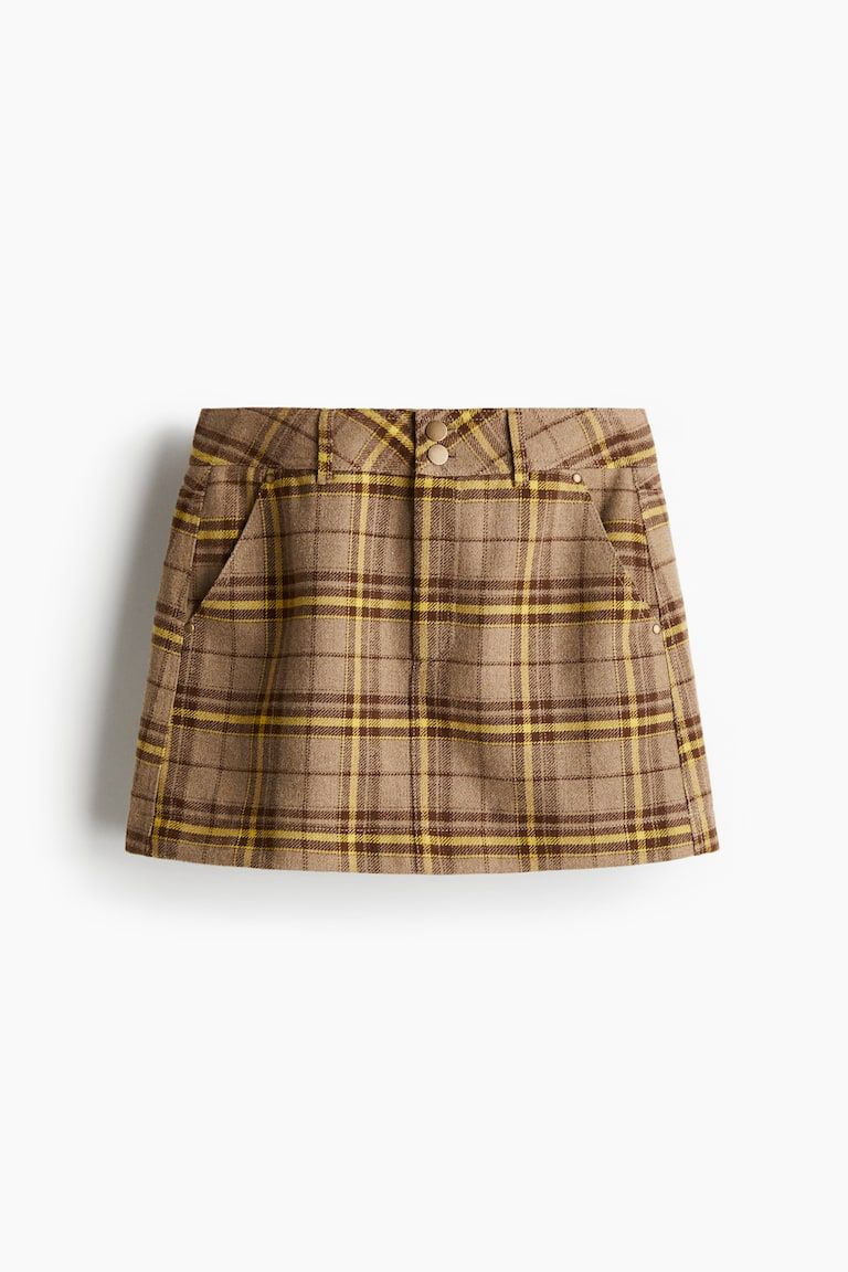 Brushed-Finish Mini Skirt