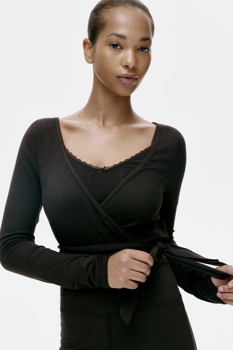 Brushed Jersey Wrap Top