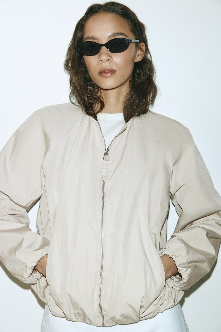Bubble-Hem Bomber Jacket