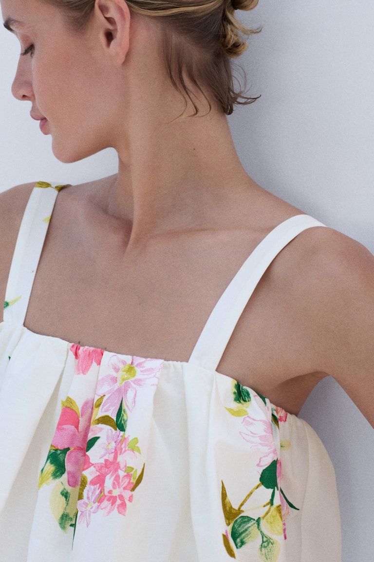 Bubble-Hem Crop Top