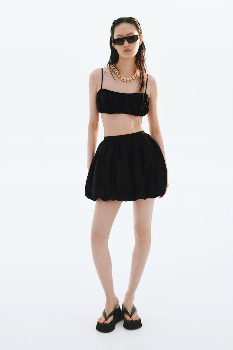 Bubble-Hem Mini Skirt