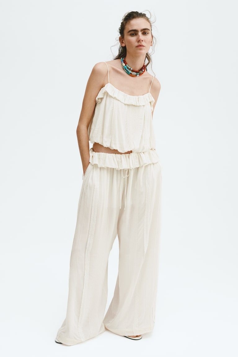Bubble-Hem Strappy Top
