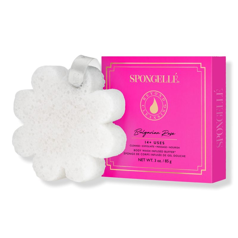 Bulgarian Rose Boxed Flower Bath Sponge Built-In Body Wash Shower Loofah Sponge for Women